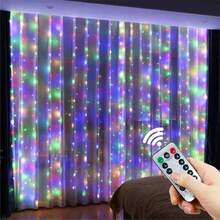 8-Mode Remote Control LED Curtain Lights, USB Powered, Suitable For Party, Christmas, Wedding, Bedroom And Home Decor, Holiday Atmosphere, Party Decoration Christmas Decorations Room Decor