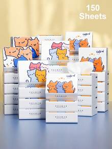 Nachfüllung für Autositzgewebe, Taschentücher für Visier-Tuchhalter im Auto, süße Taschentücher, kleine Packung für Studenten, Nachfüllung für Servietten-Halter mit Cartoon-Katzen-Muster, Autoreise-Taschentücher, weich und glatt, Küche, Badezimmer, Zuhause, Haushaltswaren