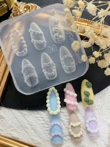 1pc Creative Transparent Silicone Nail Art Mold Kit With Cream Edges, Sequins, Hearts, Stars Design,Nail Supplies,Nail Tools,Nail Art Tools,Back To School,Nails,Nail Tools For Press On Nails - Clear - View 14