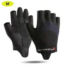 Luvas de Ciclismo de Meio Dedo para Absorção de Choque Esporte Ao Ar Livre Equitação, Mitenes Respiráveis de Fitness Anti-Derrapante Coberturas de Mão Unissex