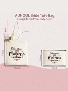 Chic "Maitresse Maitre On Vacation Do Not Disturb" Tote Bag - Stylish Beige Folding Shoulder Bag With Printing, Perfect Gift For Her, Ideal For Travel, Daily Commute & Beach Getaways, Travel Bag