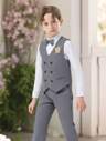 3-Piece Young Boys Suit Set - Vest + Pants + Matching Bow Tie, Children Formal Wear For Birthday, Wedding