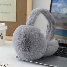 Cute Earmuffs For Women, Korean Style Plush Earmuffs, Adjustable Warm Ear Covers For Winter, Stylish Solid Color, Versatile For Riding Winter Accessories - Earmuffs - View 12