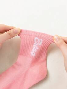 5 pares de calcetines hasta la pantorrilla para niños, calcetines de red y malla para niñas en rosa, blanco, color contrastante, multicolor, con letra "P", a rayas, de doble raya en estilo deportivo, de alta elasticidad, calcetines de red y malla hasta la pantorrilla, adecuados para todas las estaciones, aptos para uso diario de estudiantes, pueden combinarse con zapatillas casuales, zapatos de vestir, ideal para la temporada de vuelta al colegio