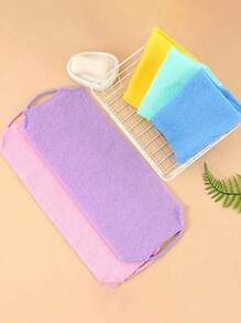 2 piezas Cepillo exfoliante largo para la espalda con asas, 2 piezas Paño exfoliante para la espalda, Toalla de baño japonesa con correa elástica para ducha, Toalla exfoliante coreana, Esponja de belleza para el Body