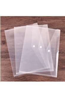 A4 Transparent Buckle File Bag With Label Classification, Plastic, Student Exam Customization, Logo, Paper Storage File Bag,Back To School,School Supplies