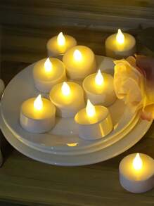 6/12/24 Pcs Set Flameless LED Tea Lights, Battery Powered 100 Hrs With Remote Control Timer, Realistic 3D Wick Votive Candles For Dating, Wedding, Party, Holiday, Home Decor - Plastic, Smokeless, Battery-Powered, Flameless Lights With On/Off Switch (Warm White)