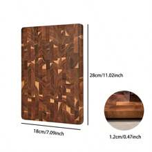 1 pieza Tabla de cortar de madera de acacia premium - Tabla de cortar sólida y duradera de madera rectangular, adecuada para carne, queso, pan y preparación de alimentos | Superficie, textura de grano natural, tabla de preparación de cocina elegante para uso doméstico y profesional, tabla de cortar de pan multifuncional - Diseño de madera natural