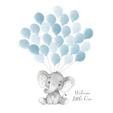 1 pieza Póster y estampado en lienzo con impresión de globos de animales de dibujos animados lindos, arte de pared moderno para decoración del hogar y regalo para la habitación de niña bebé sin marco - Multicolor - Ver 33