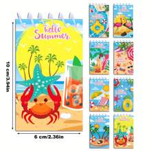 Crab Themed Spiral Notebook, Vertical, Portable, Suitable For Students, Gift, Summer, Pool