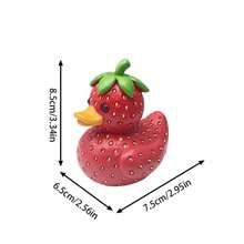 Creative Strawberry Duck Fruit Series Decorative Duck Figurine, Home Decor - Multicolor - View 3