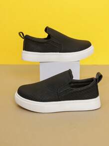 New Design Men's White Slip-On Casual Flat Sneakers, Versatile And Fashionable