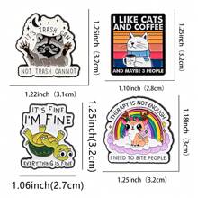 4pcs/Set Enamel Pin Lapel Pins Badges On Backpack Women's Brooch Clothes Gift Jewelry Fashion Accessories