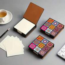 Kit de pintura de diamantes 5D - Cuaderno con caja de notas con patrón de mandala de 9 cuadrículas - Regalo hecho a mano único, conjunto de arte de diamantes, forma redonda asimétrica, regalo hecho a mano único para el escritorio de la oficina y el hogar - Multicolor - Ver 6