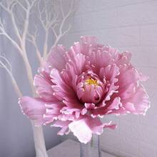 3pcs Large Artificial Peony Flowers, 40cm/15.75in, Plastic Faux Floral Decor For Reunion, Living Room, Spring Season, Christmas, Thanksgiving - Tabletop Home Decor Without Container