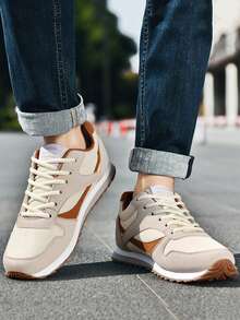 男士运动鞋、休闲鞋、户外鞋、跑鞋、网眼鞋、厚底运动鞋、乐福鞋、情侣鞋、工作鞋、派对鞋、大码、黑色 - 棕色 - 查看 4