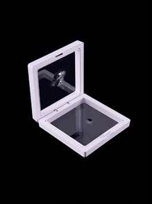 Acrylic 3D Floating Display Storage Box - Acrylic Jewelry Storage Box With Elastic Film, For Necklaces, Bracelets, Rings, Coins, Earrings And Pins Transparent Hanging Organizer - Retail And Personal Use Gift Box, Jewelry Gift Box, Transparent Design, Secure Closure For Women Storage Organizer Travel Essentials Gift Back To School