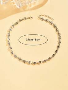 1 件复古螺旋漩涡镂空设计项链 - 復古銀色 - 查看 4