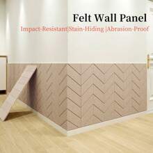 1pc Self-Adhesive Wear-Resistant Felt Wall Panel, Scandinavian Minimalist Home Wall Protector, Removable & Reusable Wall Decor For Room, Entrance, Bedroom, Workspace, Soundproofing