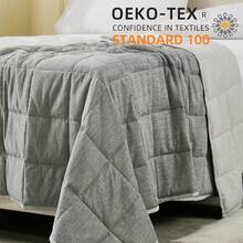 Manta con peso, tamaño Queen 20 libras, manta de enfriamiento para adultos que duermen con calor, manta de cama suave universal para todas las estaciones, 60''x80'', 20 LBS, gris - Gris - Ver 8