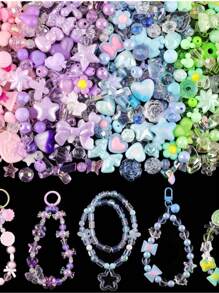 20g Acrylic Beads Spacer Beads For Bracelet Making Heart, Bow, Flower, Star, Colored Beads DIY Jewelry Pendant Mobile Phone Link Accessories