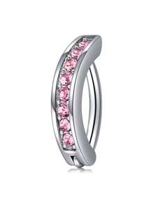 1 Peça Argola para Umbigo Descaída Rosa, Y2K, Joia de Piercing de Umbigo Fofa com Asa, Coração, Borboleta e CZ, 14G, para Mulheres