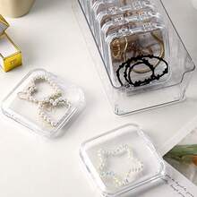 1pc/12pcs Clear Plastic Jewelry Box Storage Case, Nail Art Decoration, Bracelet Necklace Earring Earrings Accessories, Dust-Proof & Moisture-Proof, Jewelry Display Organizer - Transparent - View 9