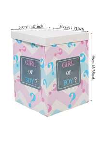 性别揭晓气球套装，包含创意包装盒、背景幕布和性别揭晓气球——适合男孩或女孩的迎婴派对装饰 - 彩色 - 查看 13