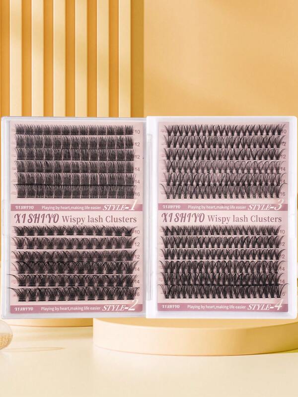 384/390/444/480pcs Individual Lashes Eyelash Book Clusters Extensions False Eyelash DIY At Home Cluster Eyelash Extensions Makeup