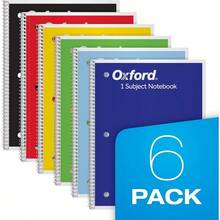 Spiral Notebook 6 Pack Bulk Wide Ruled Spiral Notebooks For School 1 Subject Journal Wide Ruled Paper 8 X 101 2 Inch Blue Yellow Red Light Blue Green And Black 70 Sheets 65010 - Assorted - View 6