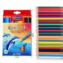 12/24 Colors Wooden Oil-Based Colored Pencils Set, Painting, Drawing And Coloring Tools Suitable For Students, Office, School, Sketching, Students, Markers, Stationery, Boys, Girls, School Supplies