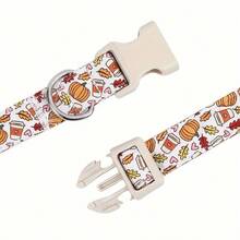 Lucky Dog - Adjustable Pumpkin Latte Theme Dog Collar, Comfortable Doggy Bow Tie Collar, For Puppies And Adult Dogs - White - View 3