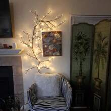 [LED Weiden Wandleuchte] 72 LED beleuchtete 1 Stück Innen Weiden Wandleuchte - Künstliche Pflanzenbaum Zweig Lampe für Schlafzimmer Wohnzimmer Dekoration Ästhetik Halloween Weihnachtsgeschenk