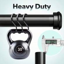 Heavy Duty Curtain Rods, Black Curtain Rods For Bedroom, Living Room, Patio, Kitchen, Farmhouse, Adjustable Easy Install Curtain Rods - Black - View 4
