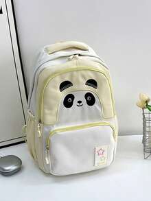 A Fashionable And Cute Panda Backpack For Women, Student Backpack, Travel Backpack, Cartoon And Playful Type, Finely Crafted Nylon Material, With Three-Dimensional Patterns. Multi Layer Design, Can Classify And Store Books And Stationery, Reduce Load, Breathable Shoulder Straps, Scratch Resistant And Wear-Resistant, Suitable For School, Outdoor Play, Parent-Child Travel, Interest Classes, Comic Exhibitions And Other Places