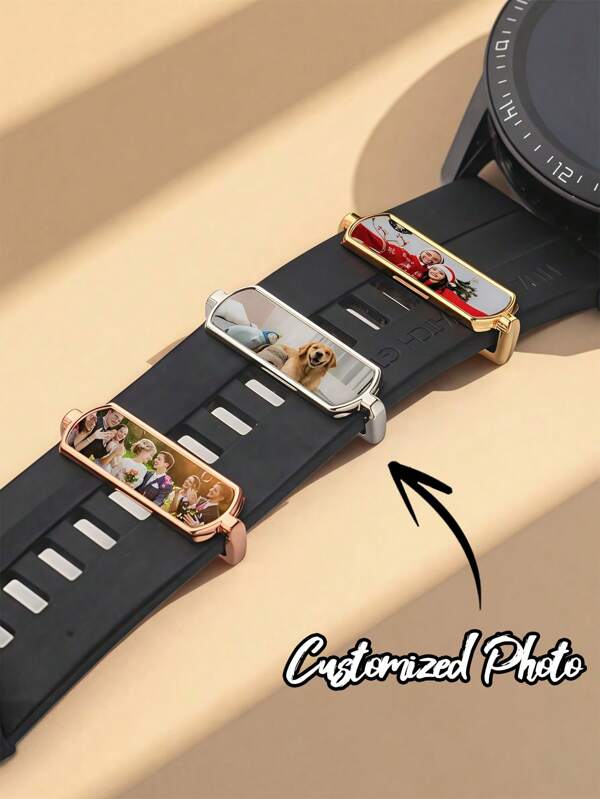 1/5Pcs Personalized Customized Watch Pendant Accessories, Customized Photos, Personalized Smart Watch Pendant, Strap Pendant, Birthday Gift, Anniversary Gift, Valentine'S Day Gift, Father'S Day Gift, Mother'S Day Gift, Gift For Him/Her