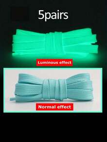 Radiant Glow-In-The-Dark Flat Luminous Shoelaces - Perfect For Low Top Canvas Shoes, Sneakers, And Casual Shoes - Sports Laces For Women Couples Matching Accessory Cute Boots Accessories Wedding Shoes For Bride Heels - Multicolor - View 9