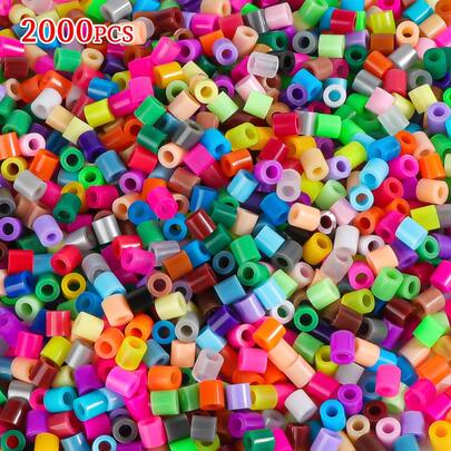 2000颗/4800颗熔珠套装，适合DIY节日礼物、创意日常手工制作、DIY珠宝工艺材料，适合初学者手工制作工艺品和礼物，动物造型美甲和工艺项目