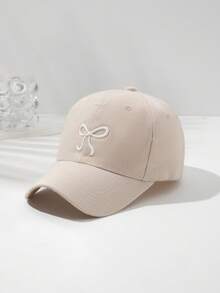 1pc Women's Bow Accent Adjustable Baseball Cap, Casual Outdoor Hat - Black - View 9