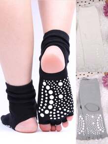3 oder 1 Paar Pilates Yoga Socken, rutschfeste zehenfreie und fersenlose Zehentrenner-Socken, geeignet für verschiedene Sportarten, kurz, Knöchel, Crew-Länge