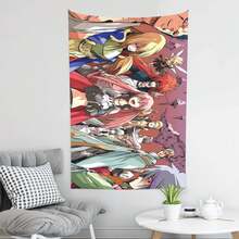 That Time I Got Reincarnated As A Slime Tapestry Wall Hanging And Desktop Covering, Suitable For Living Room, Bedroom, Dormitory Decoration, Living Room Decoration, Decorative Wall Pieces, Animation Room Decoration - 黑色 - 查看 5
