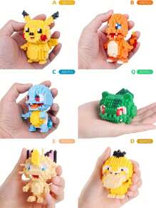 pokemon Small Particle Creative Building Blocks, Suitable For Bedroom Decor, Desktop Ornament, Planter, Birthday Gift, New Year's Gift, Gift For Women/Girlfriend, Study/Office Desk Accessory, Gift For College Students