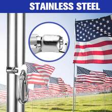 4pcs Durable Stainless Steel Flag Pole Clips, Adjustable 0.75-1.2 Inch Diameter, Hanging Style Clamps Suitable For Boats, Yachts, Trucks, ATVs, Gardens, Houses - Metal Flag Pole Rings, No Power Or Battery Required - Multicolor - View 8