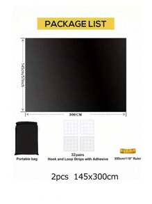 1pc Portable Thermal Insulated Blackout Curtain - UV & Light Blocking, Energy Saving, No Drill Required, Classic Style For Home, Office & Travel 3 Size