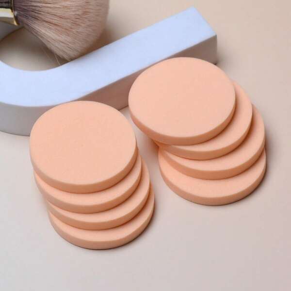 8PCS Round Soft Latex Sponge Powder Puff, Facial Base Powder Puff, Makeup Sponge