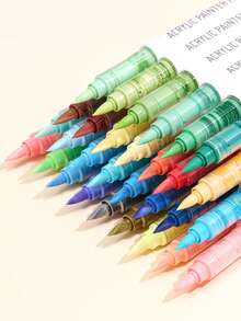 1pc 126/9 Colors Acrylic Marker - Creative Design Watercolor Pen Set With Soft Nib, For Students, Opaque, Mixable, DIY Art Supplies For Back To School Season, Markers For Graffiti On Different Material Surfaces - Multicolor - View 10