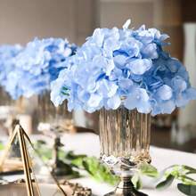 5/10pcs Artificial Hydrangea Artificial Flower Heads With Stems,Fake Hydrangea Flowers, Table Arrangement Decoration Flower,Champagne Fake Flower For Home Office Party Wedding, Fake Plants, Spring Decor, Room, Desk, Garden Decor, Room Decoration Stuff, Valentine's Day, Gift Gifts Birthday Graduation