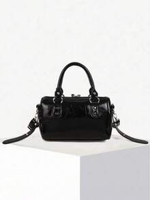 1pc Women's Motorcycle Shaped Pillow Bag, Fashion Portable Pink Shoulder Crossbody Bag, 2025 New Arrival, Odor Removal Instructions: Place In A Ventilated Area For 1-3 Days To Dissipate Material Odor. - Black - View 10