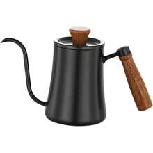 Individuelle Kaffee-Filterkanne mit langem Ausgusstülle und dünnem Mund, Zuhause Gebrauch, 304 Edelstahl verstärkt mit hängendem Ohr, Kaffee Utensilien mit Holzgriff, für Outdoor