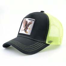 KKISSBAOBEI Unisex Eagle Embroidered Trucker Hat With Patchwork, Suitable For Daily Casual Sports Use - Multicolor - View 10